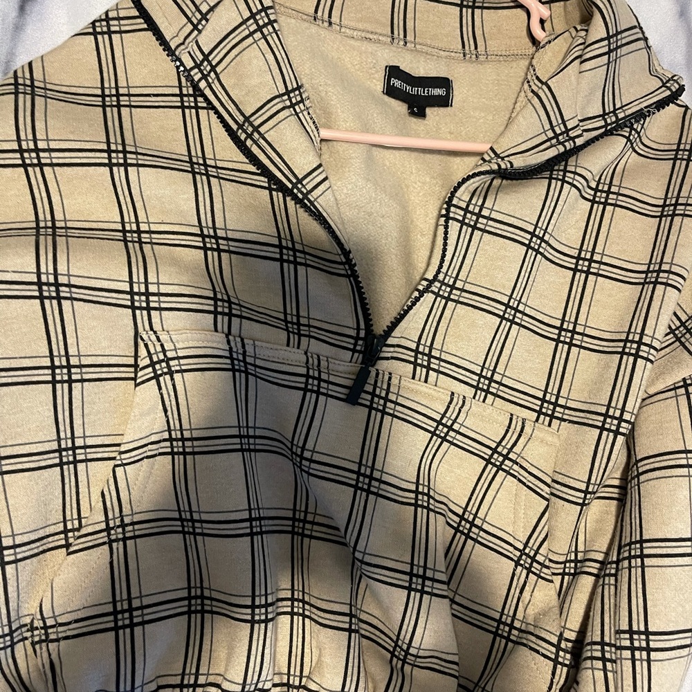 PLT cropped half zip pull over